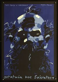 6c476 LAST NIGHT OF SOCRATES Polish 26.25x37.5 '88 cool bearded man art by Waldemar Swierzy!