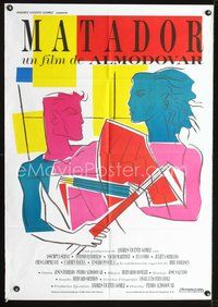 6c065 MATADOR Spanish '86 Pedro Almodovar, Antonio Banderas, cool abstract artwork!