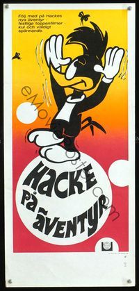 6c317 HACKE PA AVENTYR Swedish stolpe '68 artwork of Woody Woodpecker!