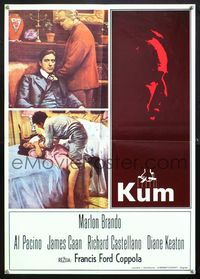 6c120 GODFATHER Yugoslavian 17x24 '72 Marlon Brando & Al Pacino in Francis Ford Coppola crime classic!
