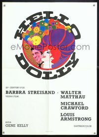 6c123 HELLO DOLLY Yugoslavian '70 art of Barbra Streisand & Walter Matthau by Richard Amsel!