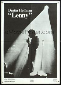 6c125 LENNY Yugoslavian '74 cool silhouette image of Dustin Hoffman as comedian Lenny Bruce!