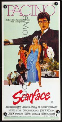 6d407 SCARFACE Aust daybill '83 Al Pacino as Tony Montana, Michelle Pfeiffer, Brian De Palma!