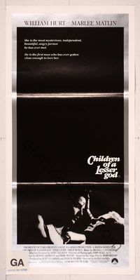 6d119 CHILDREN OF A LESSER GOD Aust daybill '86 William Hurt, Piper Laurie, Marlee Matlin!