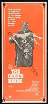 6d156 DEVIL'S BRIDE Aust daybill '68 the union of the beauty of woman and the demon of darkness!