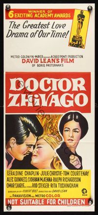 6d165 DOCTOR ZHIVAGO awards Aust daybill '65 Omar Sharif, Julie Christie, David Lean English epic!