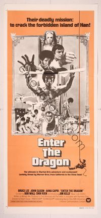 6d186 ENTER THE DRAGON Aust daybill '73 Bruce Lee kung fu classic, the movie that made him a legend