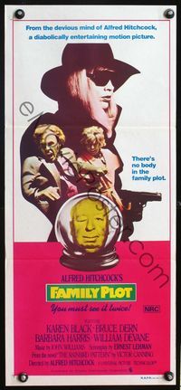 6d192 FAMILY PLOT Aust daybill '76 from the mind of devious Alfred Hitchcock, Karen Black