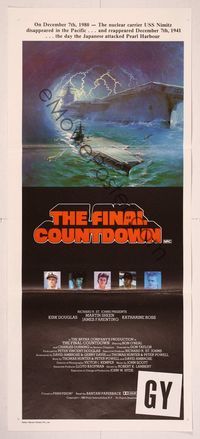 6d198 FINAL COUNTDOWN Aust daybill '80 cool sci-fi artwork of the U.S.S. Nimitz aircraft carrier!