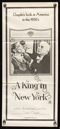 6d282 KING IN NEW YORK Aust daybill R70s Charlie Chaplin!