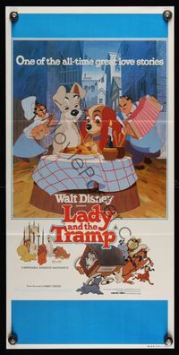 6d289 LADY & THE TRAMP Aust daybill R80 Walt Disney romantic canine classic!