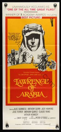 6d296 LAWRENCE OF ARABIA Aust daybill R70s David Lean classic starring Peter O'Toole!