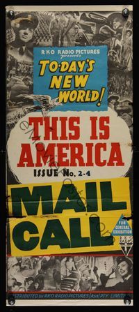 6d009 THIS IS AMERICA issue 2-4 Aust daybill '41 World War II, Mail Call!
