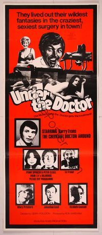 6d477 UNDER THE DOCTOR Aust daybill '76 Barry Evans, Liz Fraser, sexiest surgery in town!