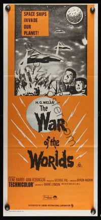 6d485 WAR OF THE WORLDS Aust daybill R70s H.G. Wells classic produced by George Pal!