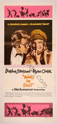 6d487 WHAT'S UP DOC Aust daybill '72 Barbra Streisand, Ryan O'Neal, directed by Peter Bogdanovich!