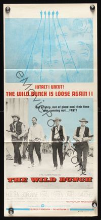 6d488 WILD BUNCH Aust daybill R70s Sam Peckinpah cowboy classic, William Holden & Ernest Borgnine!