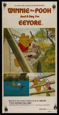 6d491 WINNIE THE POOH & A DAY FOR EEYORE Aust daybill '83 great cartoon art of characters!