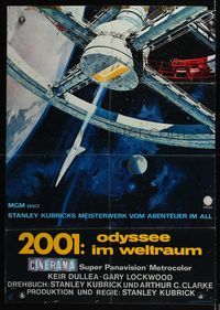 6d525 2001: A SPACE ODYSSEY style A German '68 Stanley Kubrick, art of space station by Bob McCall!