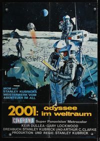 6d526 2001: A SPACE ODYSSEY style B German '68 Stanley Kubrick, art of astronauts by Bob McCall!