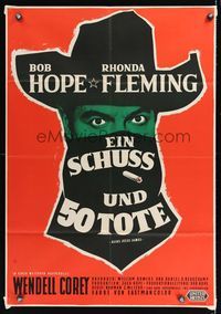 6d538 ALIAS JESSE JAMES German '59 different art of wacky outlaw Bob Hope smoking in bandanna!