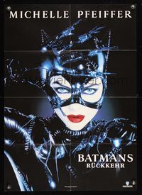 6d549 BATMAN RETURNS video teaser German '92 great image of sexy Michelle Pfeiffer as Catwoman!