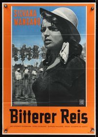 6d559 BITTER RICE German '48 Vittorio Gassman, portrait of pretty Silvana Mangano!