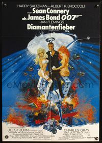6d600 DIAMONDS ARE FOREVER German '71 art of Sean Connery as James Bond 007 by Robert McGinnis!