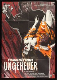 6d626 EVIL OF FRANKENSTEIN German '64 Peter Cushing, Hammer, he's back and no one can stop him!