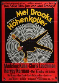 6d703 HIGH ANXIETY German '77 Mel Brooks, great Vertigo spoof design, a Psycho-Comedy!