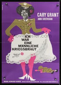 6d717 I WAS A MALE WAR BRIDE German R64 wacky Nissen art of cross-dresser Cary Grant!