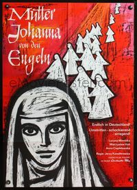 6d732 JOAN OF THE ANGELS German '64 Matka Joanna od aniolow, cool Ahrle artwork of nuns!