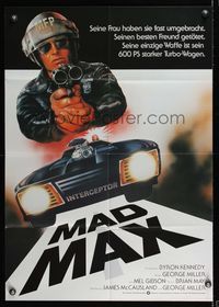 6d779 MAD MAX German '79 cool art of wasteland cop Mel Gibson, George Miller Australian sci-fi!