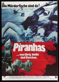 6d852 PIRANHA German '78 produced by Roger Corman, different images of man-eating fish!