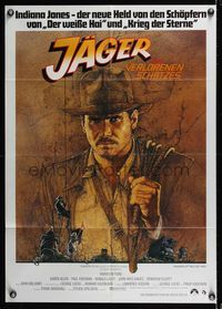 6d871 RAIDERS OF THE LOST ARK German '81 great art of adventurer Harrison Ford by Richard Amsel!