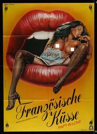 6d874 RAPT IN LOVE German '81 Eva Lyberten, wild Morf art of sexy nude woman & lips!