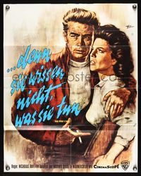 6d877 REBEL WITHOUT A CAUSE German R64 Rolf Goetze art of James Dean & pretty Natalie Wood!