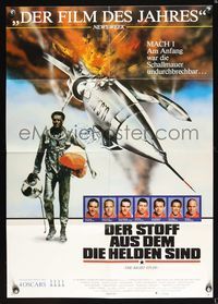 6d883 RIGHT STUFF German '83 different art of the first NASA astronauts & Yeager's crashing jet!