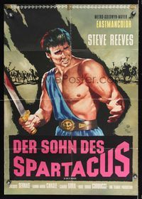 6d903 SLAVE German '63 Il Figlio di Spartacus, art of Steve Reeves as the son of Spartacus!