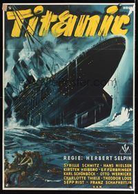 6d946 TITANIC German R50 German, great artwork of infamous sinking ship!
