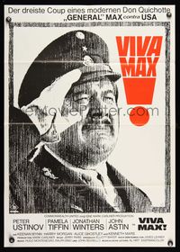 6d966 VIVA MAX German '70 close-up of Peter Ustinov as general, Jerry Paris directed!