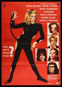 6d979 WHAT'S NEW PUSSYCAT German '65 art of Peter Sellers, Peter O'Toole & Ursula Andress!