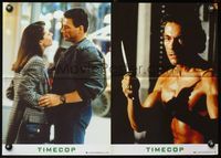 6d520 TIMECOP German LC poster '94 close-up of Jean-Claude Van Damme, Mia Sara!