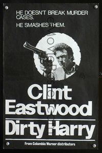 6d509 DIRTY HARRY New Zealand 11x16 R70s Clint Eastwood, Don Siegel crime classic!