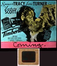 6e014 CASS TIMBERLANE glass slide '48 Spencer Tracy proposes to much younger beautiful Lana Turner!