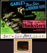 6e033 HUCKSTERS glass slide '47 super c/u of Clark Gable, whose new star is Deborah Kerr!