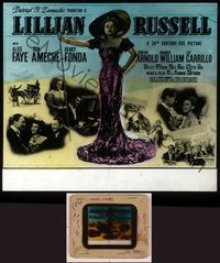 6e041 LILLIAN RUSSELL glass slide '40 full-length Alice Faye + Don Ameche, Henry Fonda & more!