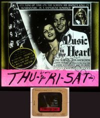 6e046 MUSIC IN MY HEART glass slide '40 close up of Tony Martin & sexiest Rita Hayworth!
