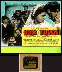 6e049 OUR TOWN glass slide '40 William Holden & Martha Scott's love affair was the talk of our town