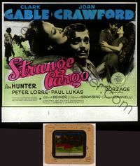 6e056 STRANGE CARGO glass slide '40 Clark Gable escapes from Devil's Island & loves Joan Crawford!